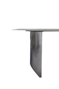 Black Titanium Stainless Steel Dining Table With Rock Plate Supports Up To 68.5 Kg White Stainless Steel