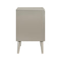 Metallic Sterling 2 Drawer Nightstand Silver Gray 2 Drawers Bedroom Drawer Storage Glam Rubberwood Felt Lined Drawers Wood