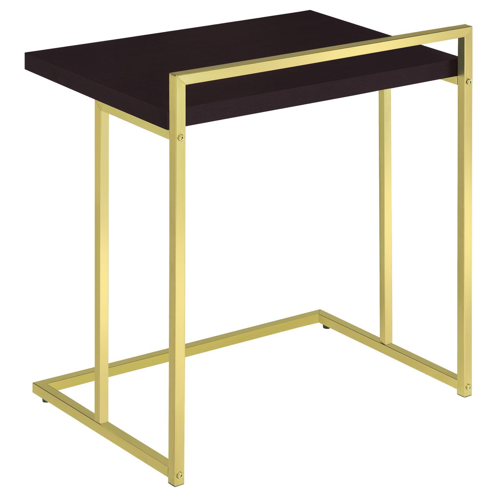 Cappuccino Rectangular Top Snack Table Cappuccino Brown Primary Living Space Contemporary,Modern Freestanding Rectangular Rectangular Wood Sled