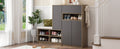 2 In 1 Shoe Storage Bench & Shoe Cabinets, Multi Functional Shoe Rack With Padded Seat, Versatile Shoe Storage Solution With Adjustable Shelves For Hallway, Grey 5 Or More Spaces Dark Grey Primary Living Space Adjustable Shelves Particle Board