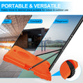 Portable Basketball Goal System With Stable Base And Wheels, Use For Indoor Outdoor Teenagers Youth Height Adjustable 5.6 To 7Ft Basketball Hoop 28 Inch Backboard Orange Sporty Iron