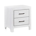 Modern White Finish 1Pc Nightstand Of 2X Drawers Black Hardware Wooden Bedroom Furniture White Bedroom Modern,Rustic Wood