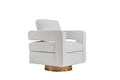 Swivel Barrel Chair For Living Room,360 Degree Swivel Club Modern Accent Single Sofa Chair, Small Leisure Arm Chair For Nursery, Hotel, Bedroom, Office White Primary Living Space Modern Faux Fur