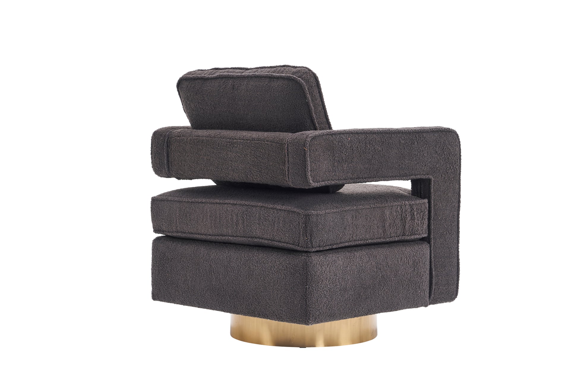 Swivel Barrel Chair For Living Room,360 Degree Swivel Club Modern Accent Single Sofa Chair, Small Leisure Arm Chair For Nursery, Hotel, Bedroom, Office Grey Primary Living Space Modern Faux Fur