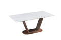 Pandora Carbon Steel And Red Copper Dining Table With Rock Plate Heavy Duty, Supports Up To 94.5 Kg Excluding Chairs White Carbon Steel