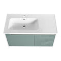 40 '' Wall Mounted Bathroom Vanity With Ceramic Sink, Bathroom Vanity With Soft Close Door Mint Green Bathroom Wall Mounted Modern Plywood