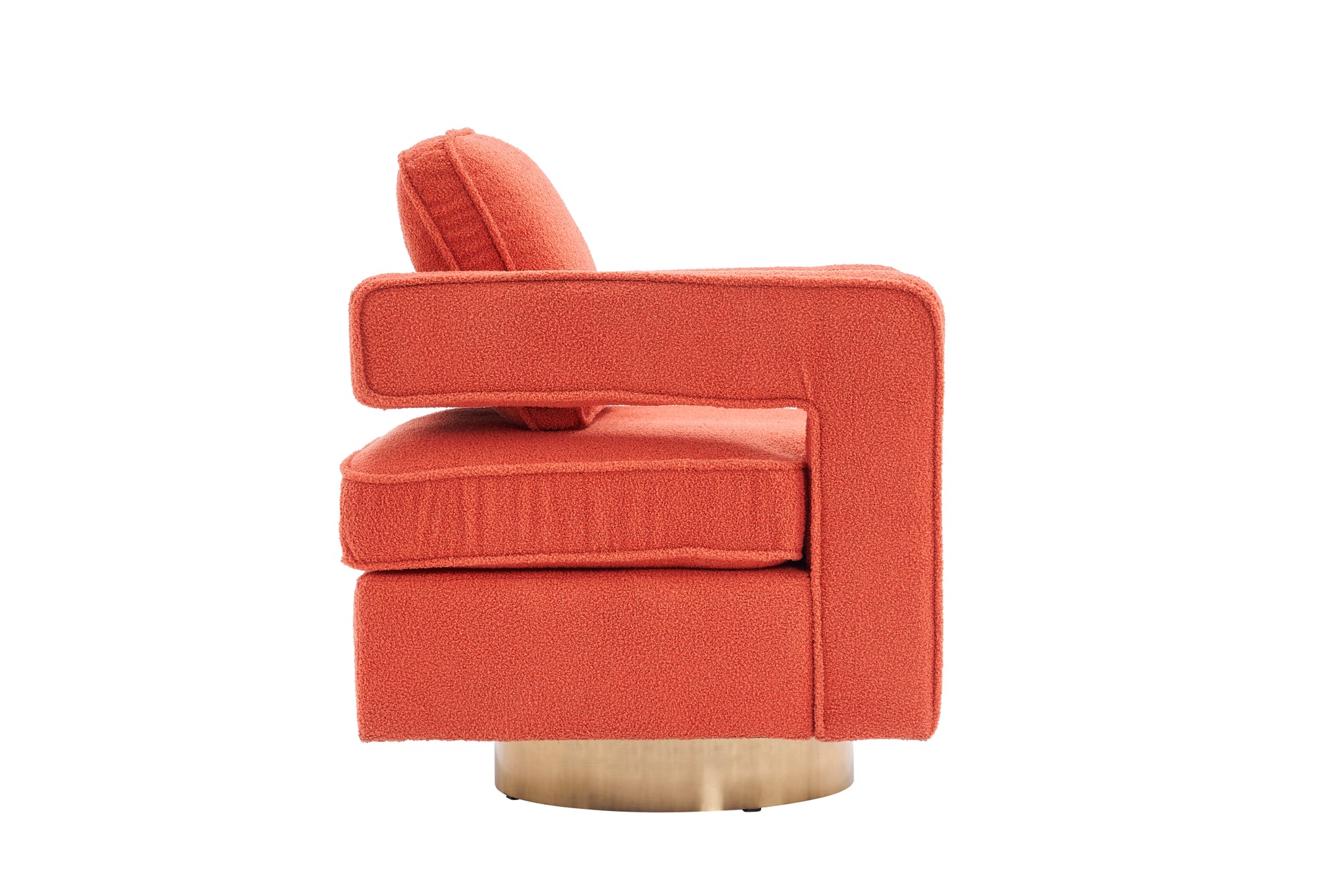 Swivel Barrel Chair For Living Room,360 Degree Swivel Club Modern Accent Single Sofa Chair, Small Leisure Arm Chair For Nursery, Hotel, Bedroom, Office Orange Primary Living Space Modern Faux Fur