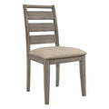 Weathered Gray Finish Rustic Style Dining Set 5Pc Table And 4 Side Chairs Set Padded Seat Transitional Wooden Furniture Wood Gray Seats 4 Wood Dining Room Rustic,Transitional 4 Leg Rectangular Dining Table With Chair Wood