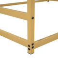 Metal House Shape Platform Bed, Gold, Queen Queen Gold Metal