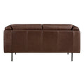 Modern Design Brown Genuine Leather Loveseat 1Pc Luxurious Office Seating Living Room Furniture Brown Genuine Leather Primary Living Space Modern,Ultra Modern Solid Wood