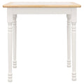 Natural And White Dining Table Natural Brown Dining Room Farmhouse,Rustic Freestanding Rubberwood Square Kitchen & Dining Tables Wood
