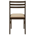 Cappuccino And Tan 3 Piece Dining Set With Drop Leaf Brown Wood Dining Room Extendable Rubberwood Round Dining Table With Chair Wood Wood Cappuccino Ladder Back Seats 2 36 Inches Drop Leaf Transitional 4 Leg Wood