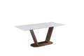 Pandora Carbon Steel And Red Copper Dining Table With Rock Plate Heavy Duty, Supports Up To 94.5 Kg Excluding Chairs White Carbon Steel
