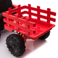 12V Kids Ride On Tractor With Trailer, Battery Powered Electric Car W Music, Usb, Music, Led Lights, Vehicle Toy For 3 To 6 Ages, Red Red Polypropylene