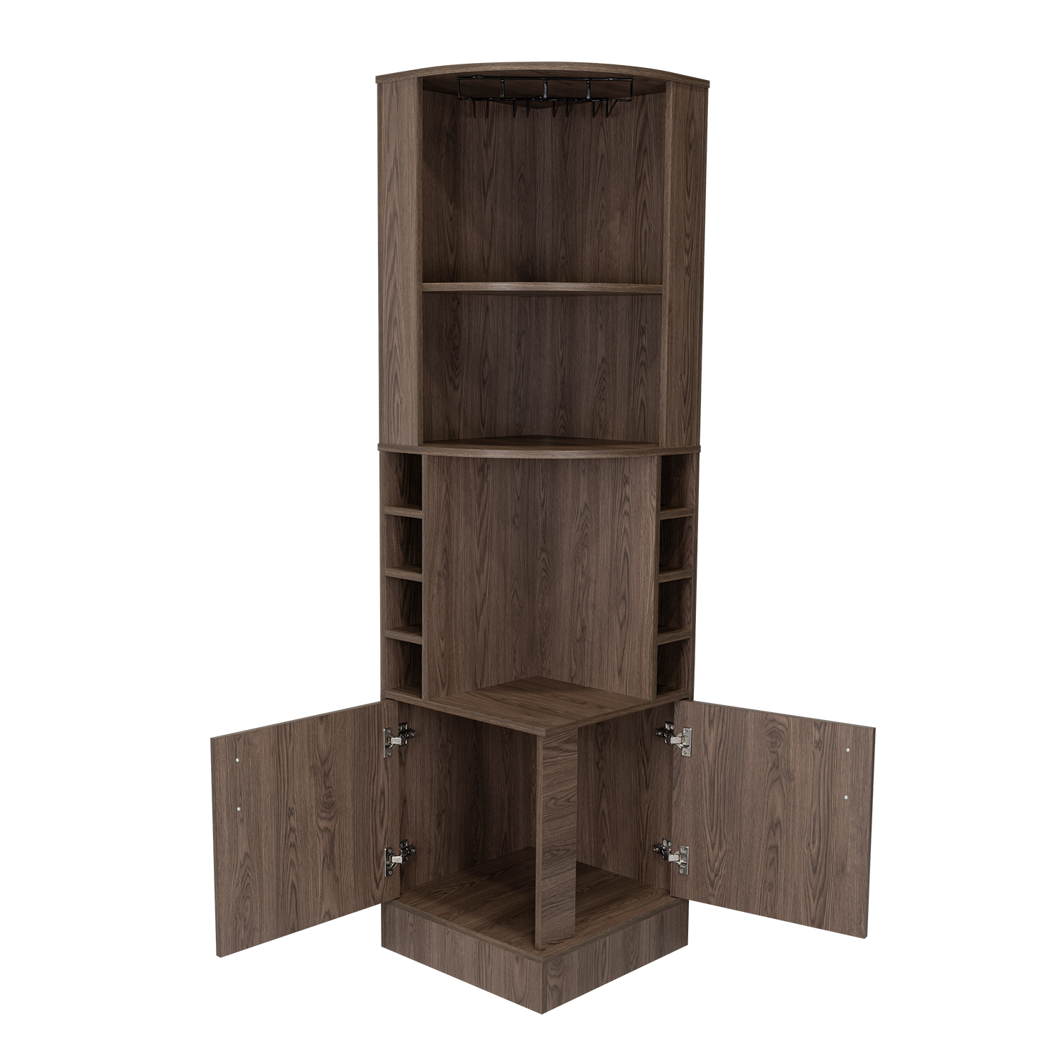 Bar Cabinet Papprika, Living Room, Dark Walnut Walnut Particle Board Particle Board