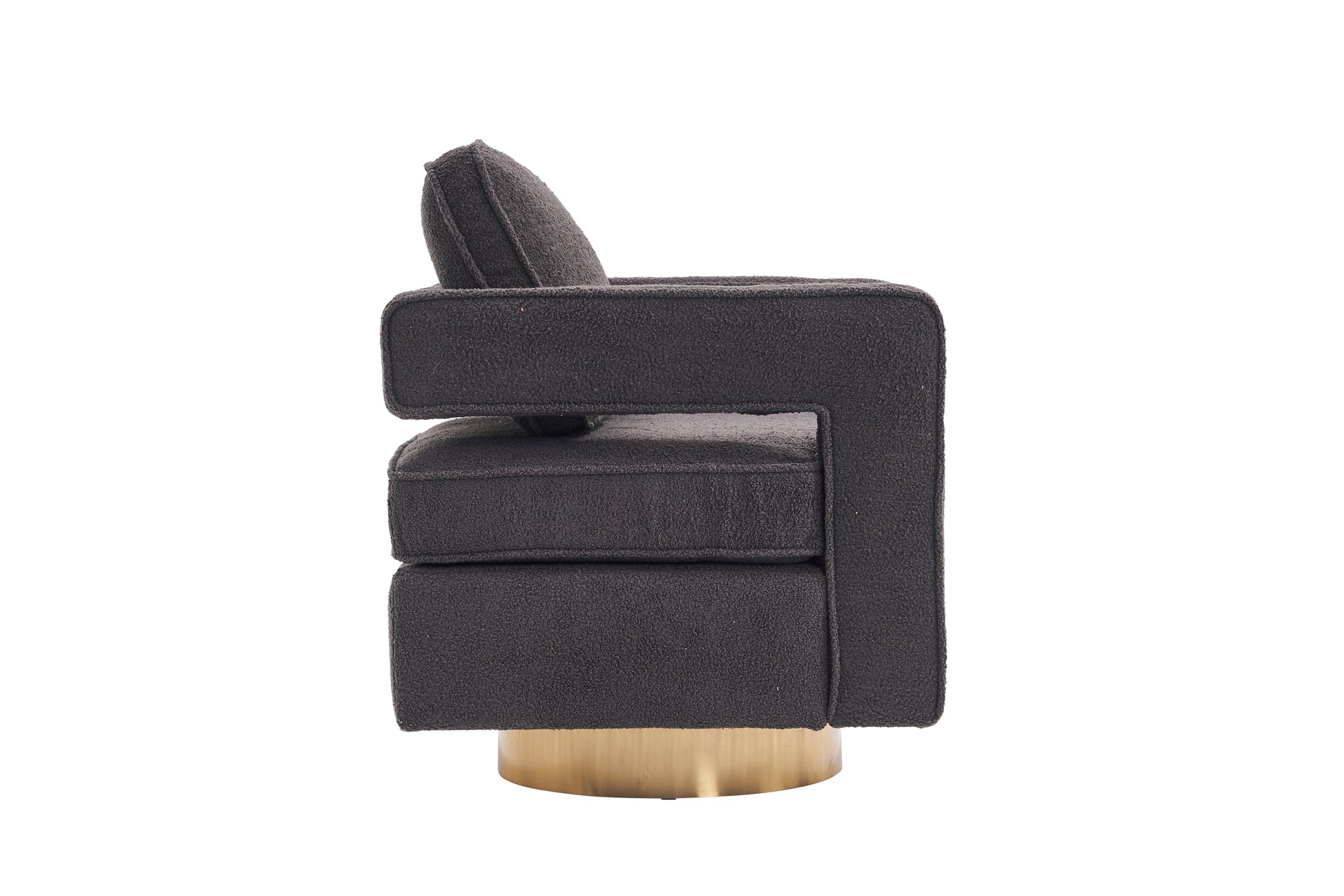Swivel Barrel Chair For Living Room,360 Degree Swivel Club Modern Accent Single Sofa Chair, Small Leisure Arm Chair For Nursery, Hotel, Bedroom, Office Grey Primary Living Space Modern Faux Fur