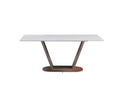 Pandora Carbon Steel And Red Copper Dining Table With Rock Plate Heavy Duty, Supports Up To 94.5 Kg Excluding Chairs White Carbon Steel