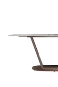 Pandora Carbon Steel And Red Copper Dining Table With Rock Plate Heavy Duty, Supports Up To 94.5 Kg Excluding Chairs White Carbon Steel
