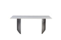 Black Titanium Stainless Steel Dining Table With Rock Plate Supports Up To 75.5 Kg Excluding Chairs White Stainless Steel
