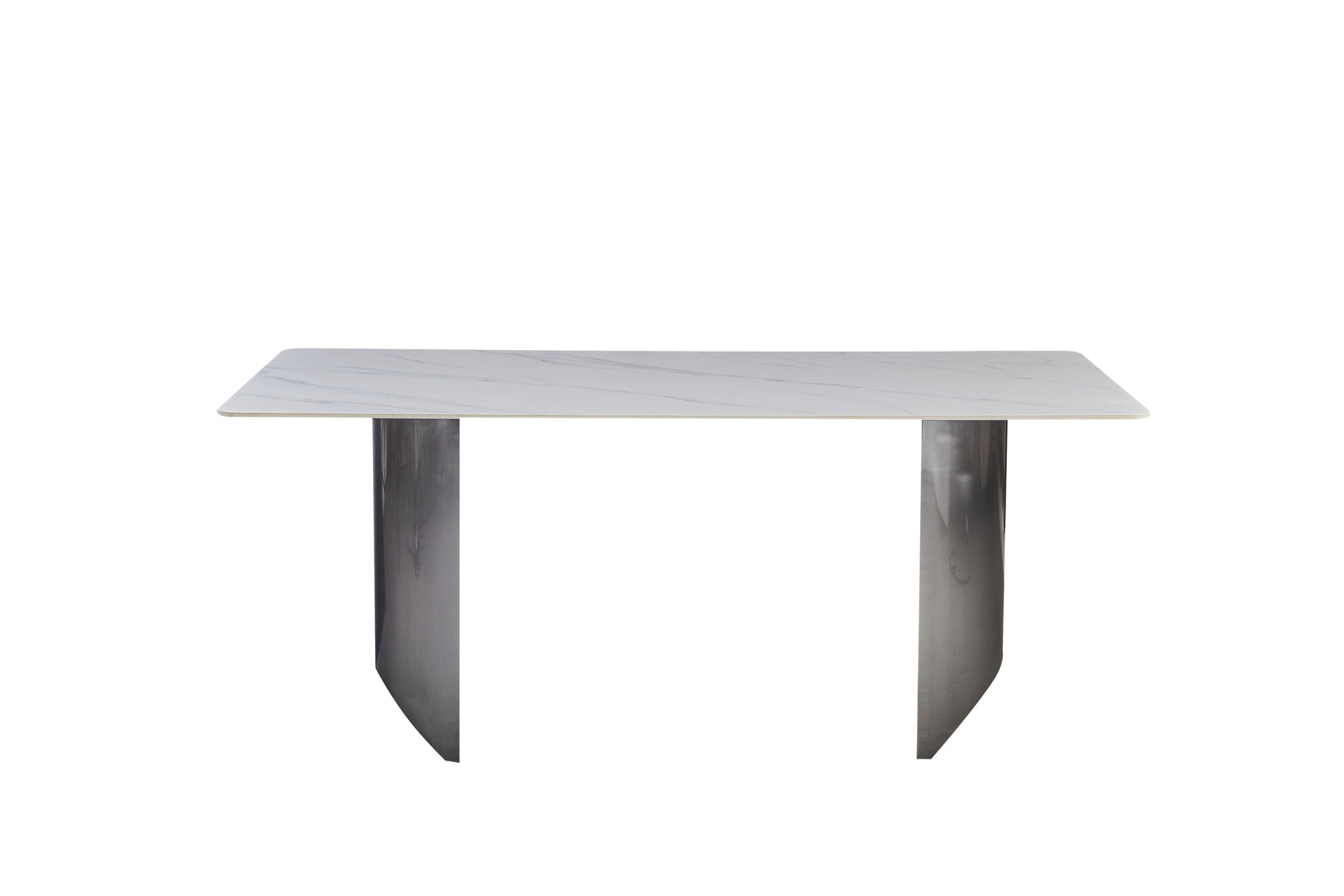 Black Titanium Stainless Steel Dining Table With Rock Plate Supports Up To 75.5 Kg Excluding Chairs White Stainless Steel