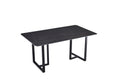 Carbon Steel Dining Table With Lauren Black Gold Stone Surface Supports Up To 74 Kg Black Gold Carbon Steel