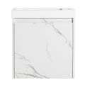 20'' Floating Wall Mounted Bathroom Vanity With Resin Sink & Soft Close Cabinet Door White 1 1 Soft Close Doors Bathroom Wall Mounted Modern Plywood