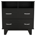 Double Drawer Dresser Arabi, Bedroom, Black Black Particle Board Particle Board