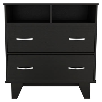 Double Drawer Dresser Arabi, Bedroom, Black Black Particle Board Particle Board