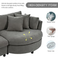 Three Indoor Cushioned Combination Sofas With Three Pillows And Curved Seat, For Living Room, Study Room, And Apartment Gray Polyester