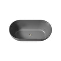 59Inch Dark Grey Solid Surface Bathtub For Bathroom Grey Bathroom Freestanding Tubs 59 61 In Soaking Center Solid Surface Solid Surface