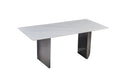 Black Titanium Stainless Steel Dining Table With Rock Plate Supports Up To 75.5 Kg Excluding Chairs White Stainless Steel