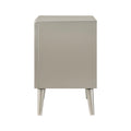Metallic Sterling 2 Drawer Nightstand Silver Gray 2 Drawers Bedroom Drawer Storage Glam Rubberwood Felt Lined Drawers Wood
