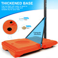 Portable Basketball Goal System With Stable Base And Wheels, Use For Indoor Outdoor Teenagers Youth Height Adjustable 5.6 To 7Ft Basketball Hoop 28 Inch Backboard Orange Sporty Iron