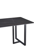 Carbon Steel Dining Table With Lauren Black Gold Stone Surface Supports Up To 74 Kg Black Gold Carbon Steel