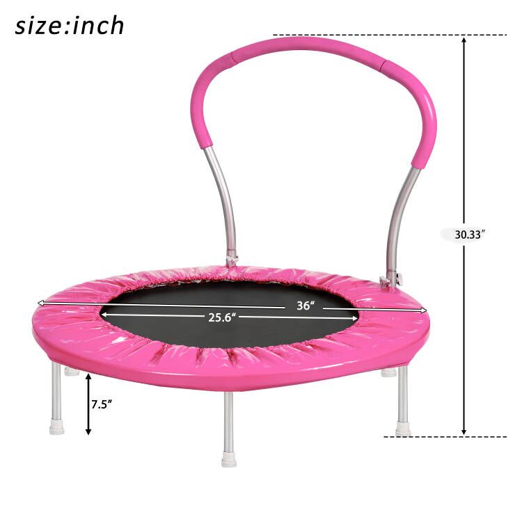 36" Trampoline With Handle Pi Metal Pink Metal