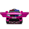 12V Kids Ride On Suv Cop Car With Remote Control, Siren Sounds Alarming Lights, Music Story Rose Red Rose Red Polypropylene