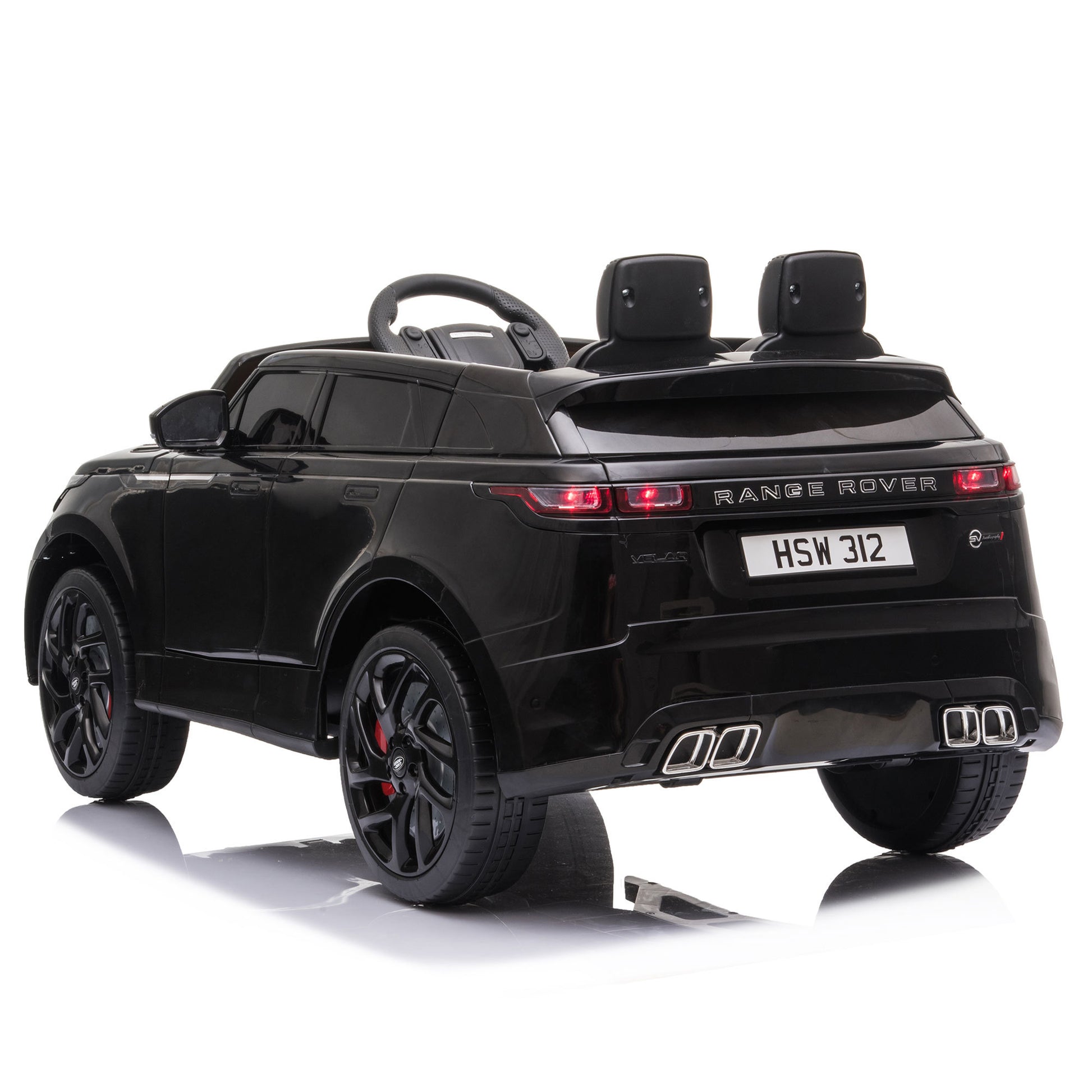 12V Licensed Range Rover Kids Ride On Car, Battery Powered Vehicle W Remote Control, Led Lights, Music, Spring Suspension, Soft Start, Electric Car Toy Gift Black Polypropylene