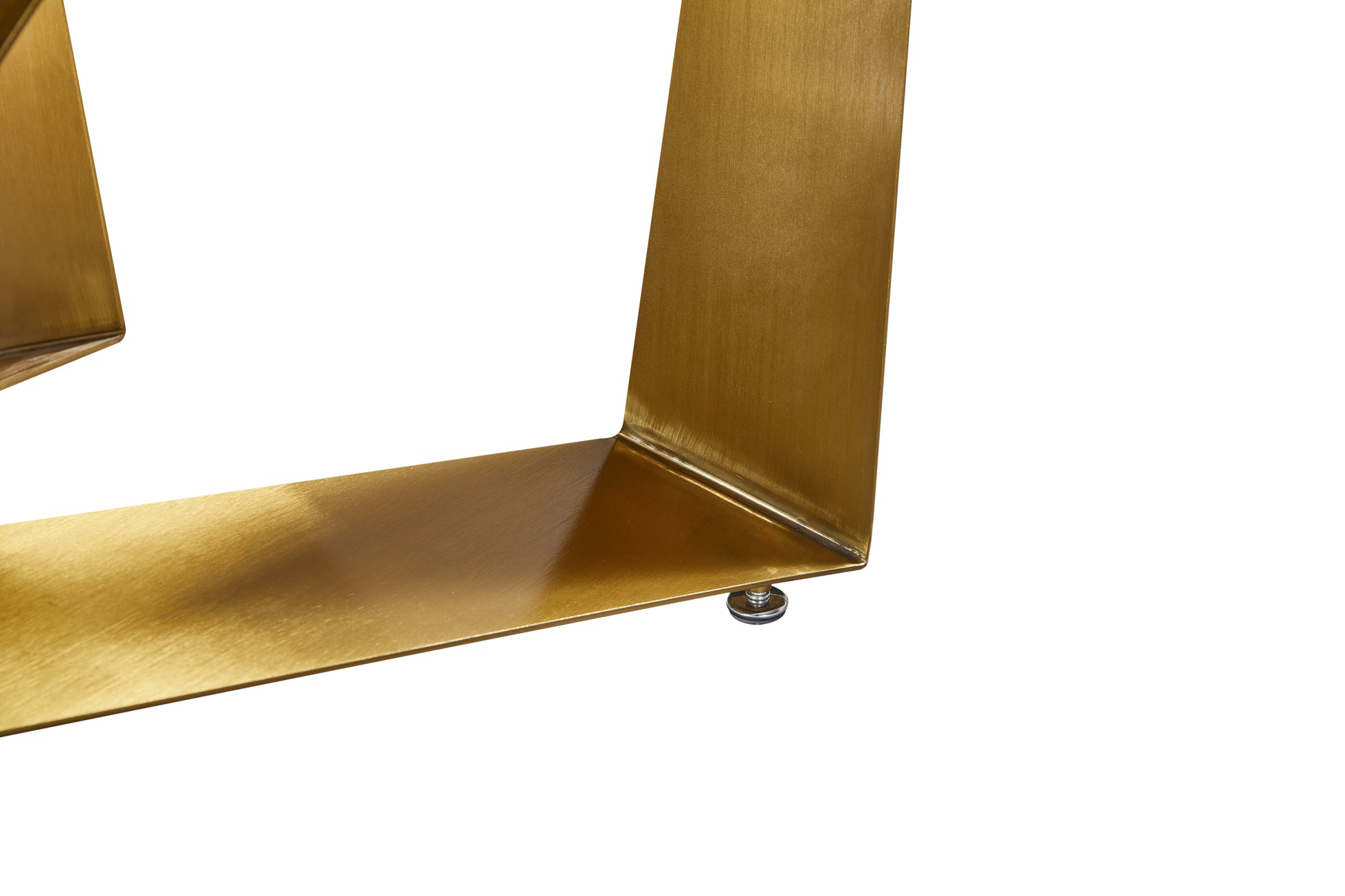 Titanium Gold Stainless Steel Dining Table With Polished Snow Mountain Stone Surface Supports Up To 94.5 Kg Excluding Chairs White Stainless Steel