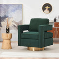 Swivel Barrel Chair For Living Room,360 Degree Swivel Club Modern Accent Single Sofa Chair, Small Leisure Arm Chair For Nursery, Hotel, Bedroom, Office Green Primary Living Space Modern Faux Fur
