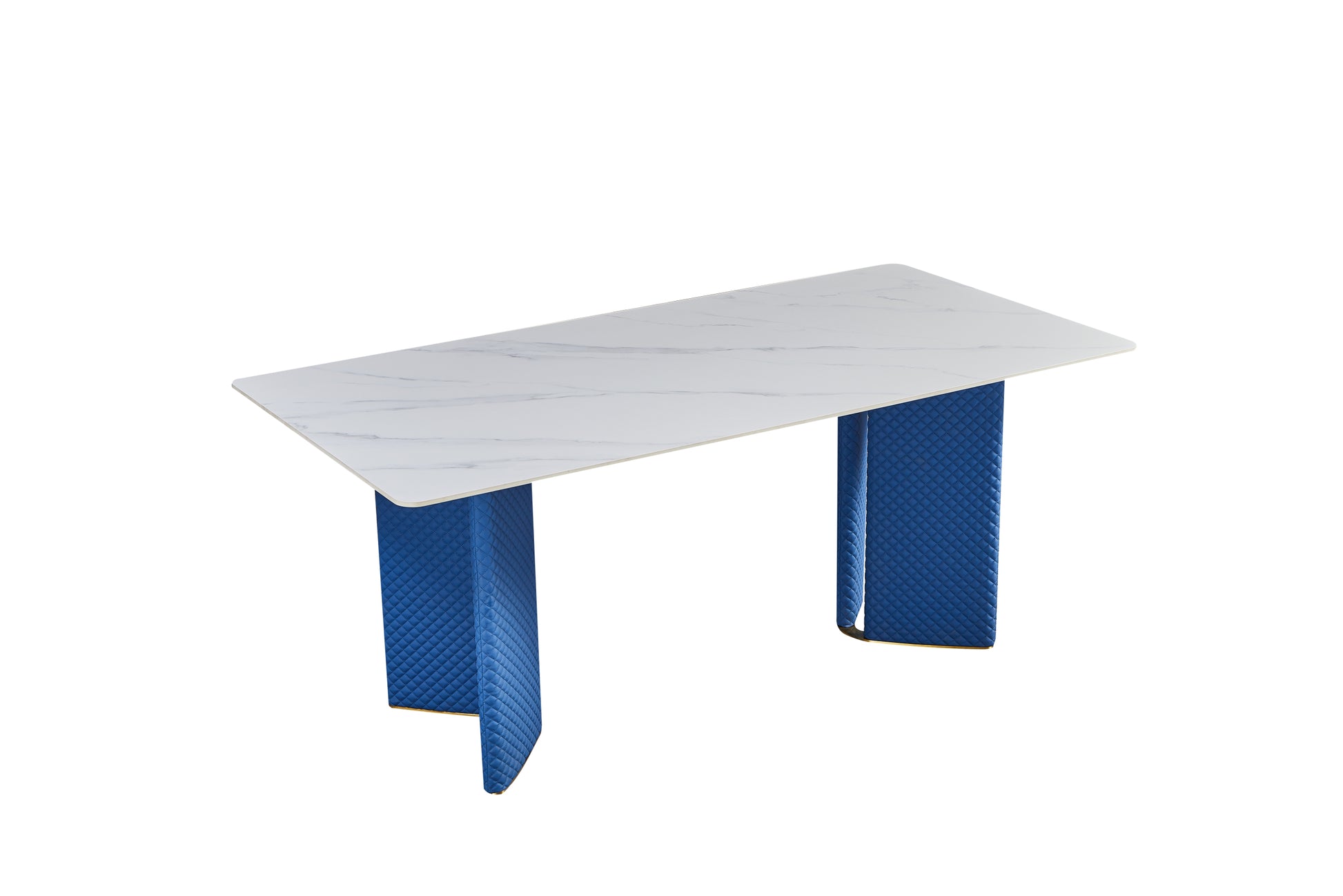 Stainless Steel Dining Table With Rock Plate And Woven Leather Supports Up To 94.5 Kg Excluding Chairs White Stainless Steel