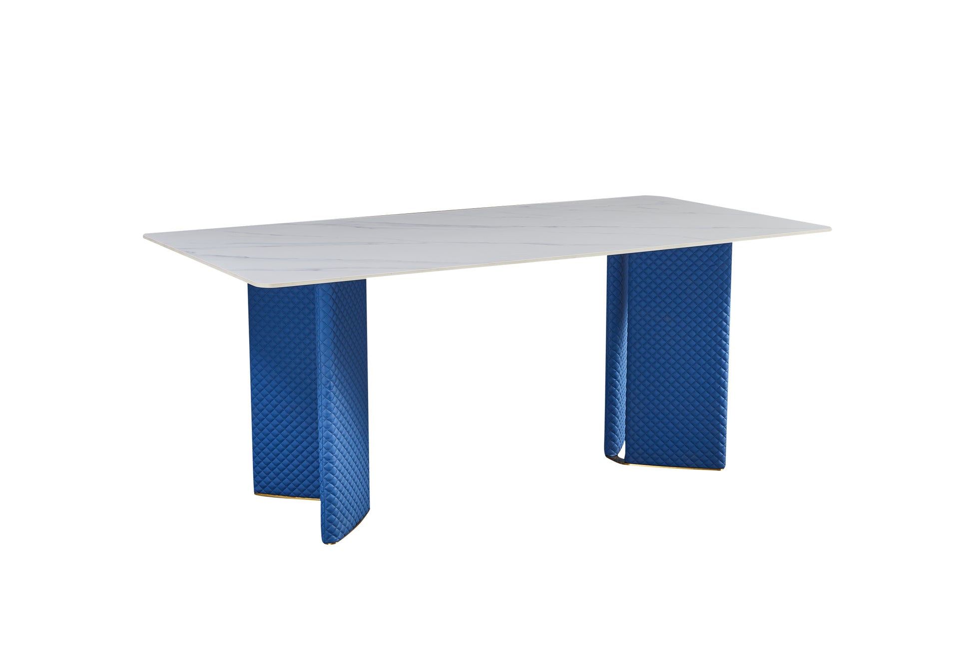 Stainless Steel Dining Table With Rock Plate And Woven Leather Supports Up To 94.5 Kg Excluding Chairs White Stainless Steel