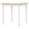 Natural And White Dining Table Natural Brown Dining Room Farmhouse,Rustic Freestanding Rubberwood Square Kitchen & Dining Tables Wood