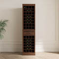 Brown Walnut Color Modular 24 Wine Bar Cabinet Buffet Cabinet Walnut Brown Mdf