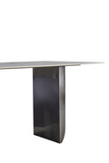 Black Titanium Stainless Steel Dining Table With Rock Plate Supports Up To 75.5 Kg Excluding Chairs White Stainless Steel