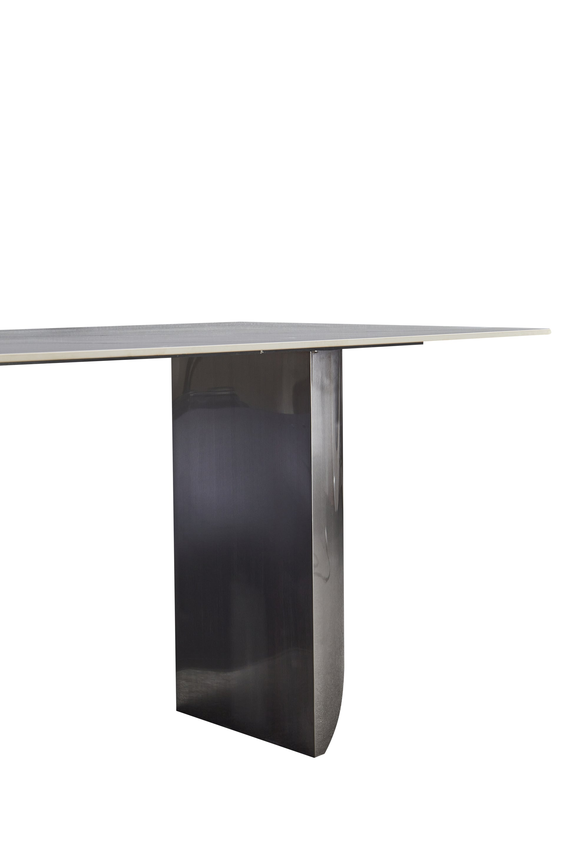 Black Titanium Stainless Steel Dining Table With Rock Plate Supports Up To 75.5 Kg Excluding Chairs White Stainless Steel