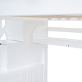 Full Over Full Castle Style Bunk Bed With 2 Drawers 3 Shelves And Slide White White Solid Wood