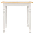 Natural And White Dining Table Natural Brown Dining Room Farmhouse,Rustic Freestanding Rubberwood Square Kitchen & Dining Tables Wood