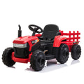 12V Kids Ride On Tractor With Trailer, Battery Powered Electric Car W Music, Usb, Music, Led Lights, Vehicle Toy For 3 To 6 Ages, Red Red Polypropylene