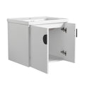 24 Inch Bathroom Vanity With Sink, For Small Bathroom, Bathroom Vanity With Soft Close Door White 2 Bathroom Wall Mounted Modern Plywood