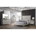 Metallic Sterling 2 Drawer Nightstand Silver Gray 2 Drawers Bedroom Drawer Storage Glam Rubberwood Felt Lined Drawers Wood